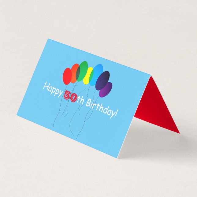 Carte d'anniversaire Rainbow Balloon (Front)