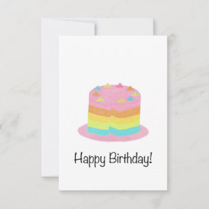 Carte d'anniversaire Rainbow Cake