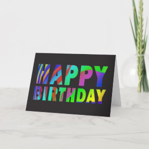 Carte d'anniversaire Rainbow Zebra