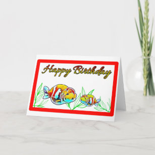 Carte d'anniversaire Ranchu Goldfish Fish