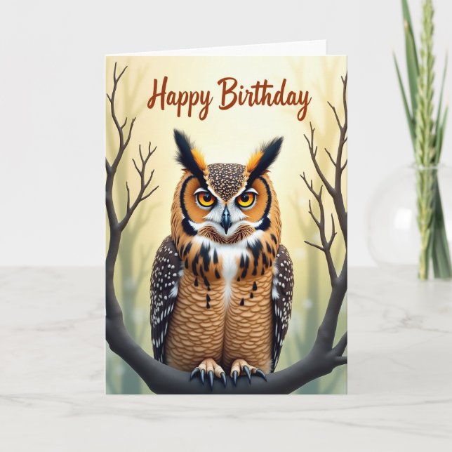 Carte d'anniversaire Raptor Doré (Devant)