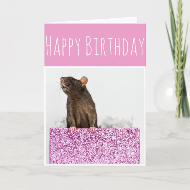 Carte d'anniversaire Rat Gift (Devant)
