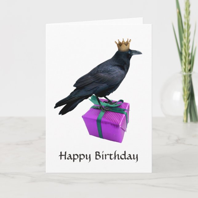 Carte d'anniversaire Raven Crown (Devant)