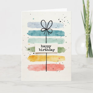 Carte d'anniversaire rayée douce