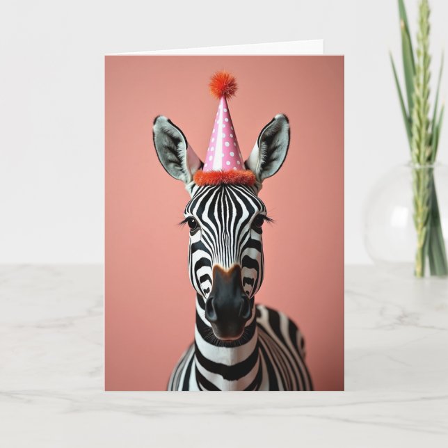 Carte d'anniversaire rayée équine (Devant)