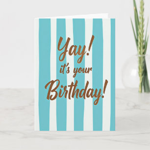 Carte d'anniversaire rayée scintillante