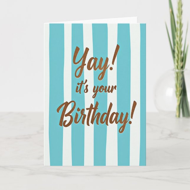 Carte d'anniversaire rayée scintillante (Devant)