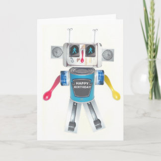Carte d'anniversaire Recyclée de robot