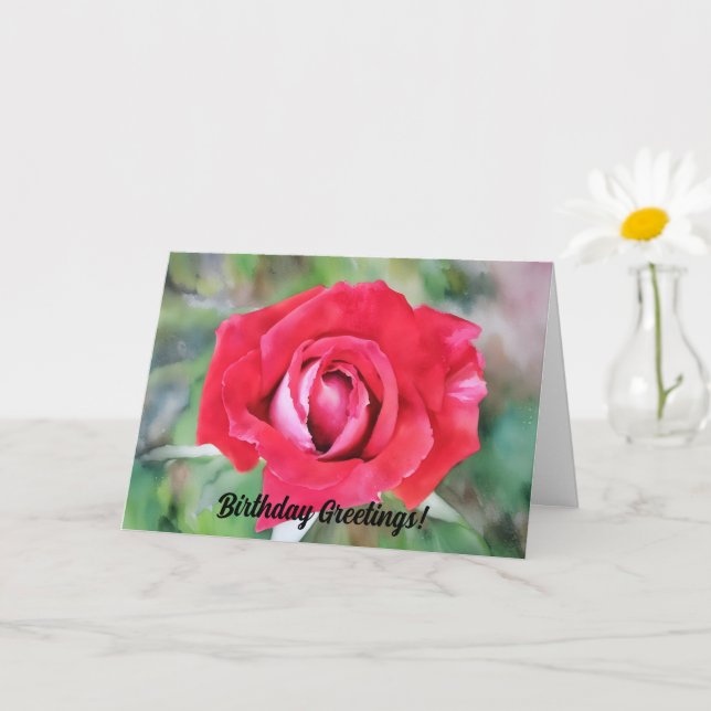 Carte d'anniversaire Red and Rose Art (Petite plante)