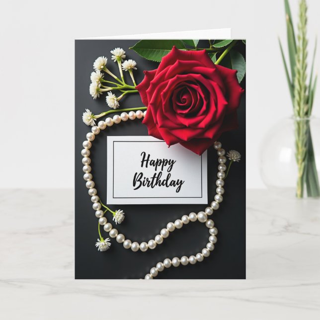 Carte d'anniversaire Red Bloom (Devant)