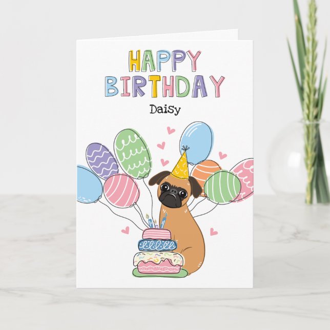 Carte d'anniversaire Red Brussels Griffon Dog (Devant)