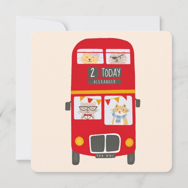 Carte d'anniversaire Red Bus (Devant)