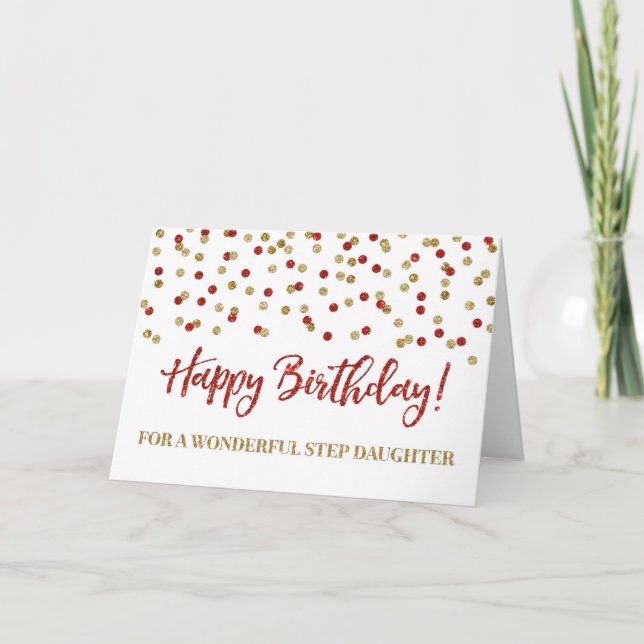 Carte d'anniversaire Red Confetti Step (Devant)