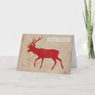 Carte d'anniversaire Red Deer Silhouette