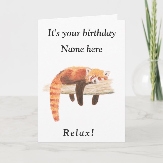 Carte d'anniversaire Red Panda - jolie voiture d'a (Devant)
