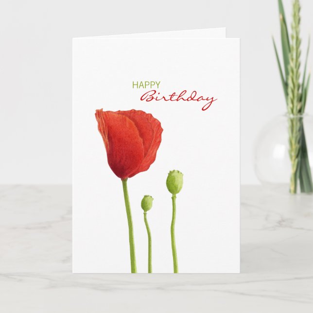 Carte d'anniversaire Red Poppy (Devant)