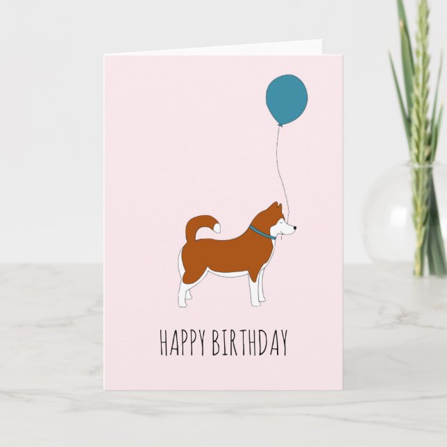 Carte d'anniversaire Red Siberian Husky (Devant)