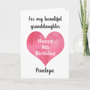Carte d'anniversaire Red Watercolor Heart 9e