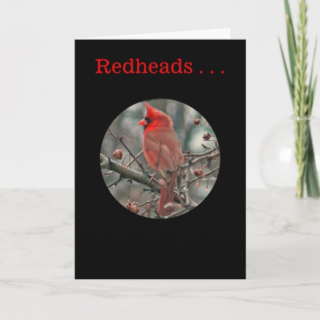carte d'anniversaire, "REDHEADS ARE UNIQUE AND SPE (Devant)