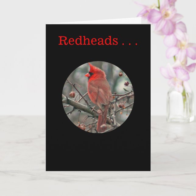 Carte d'anniversaire "REDHEADS ARE UNIQUE AND SPEC (Orchidée)