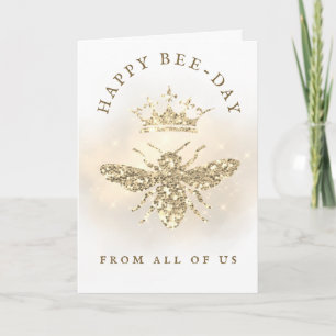 Carte d'anniversaire Reine Abeille Pailletée Simul