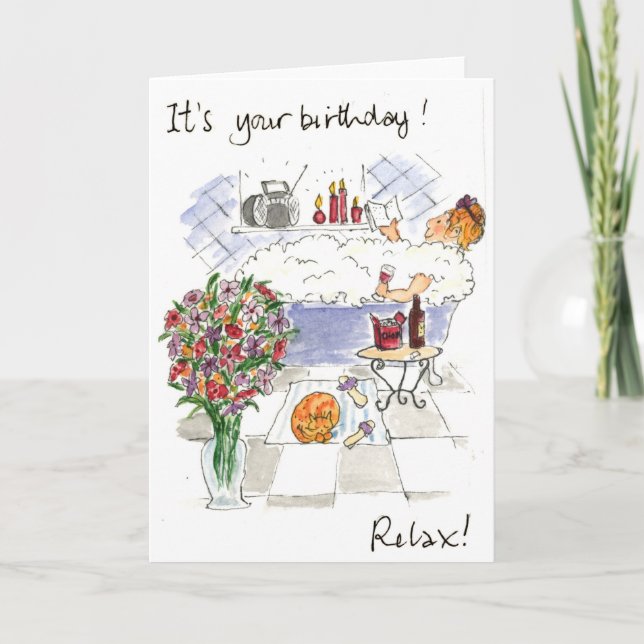 Carte d'anniversaire 'Relax' (Devant)