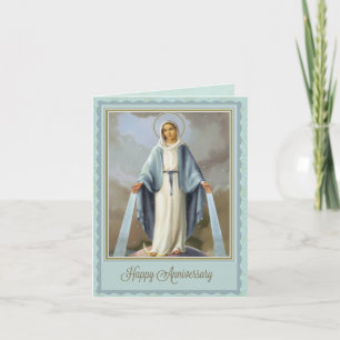 Carte d'anniversaire religieuse catholique Vierge 