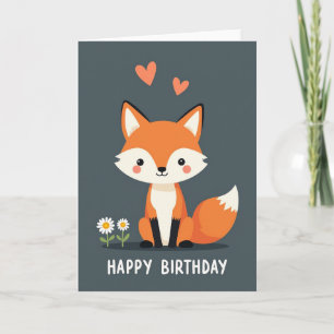 Carte d'anniversaire renard