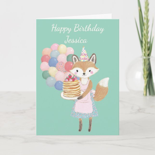 Carte d'anniversaire Renard Mignon (Devant)