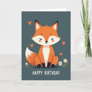 Carte d'anniversaire Renard Mignon