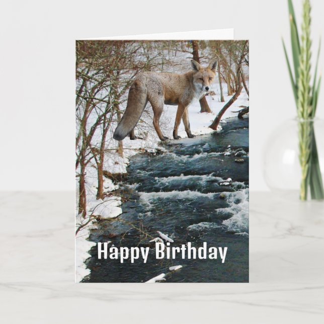 Carte d'anniversaire Renard Rouge par Creek Saison (Devant)
