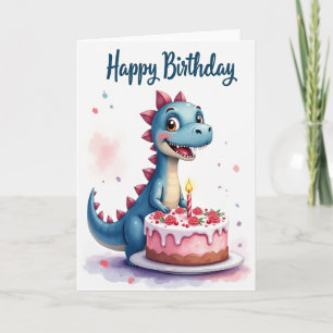 Carte d'anniversaire Reptile Azur