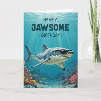 Carte d'anniversaire requin pour garçons et hommes