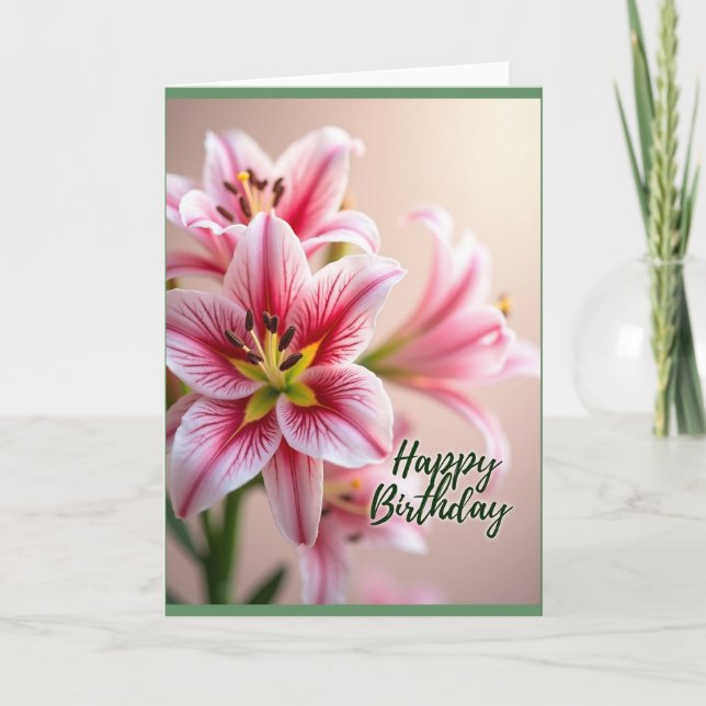 Carte d'anniversaire Resplendissante Fleur (Devant)