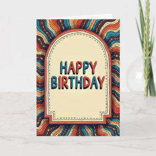 Carte d'anniversaire rétro