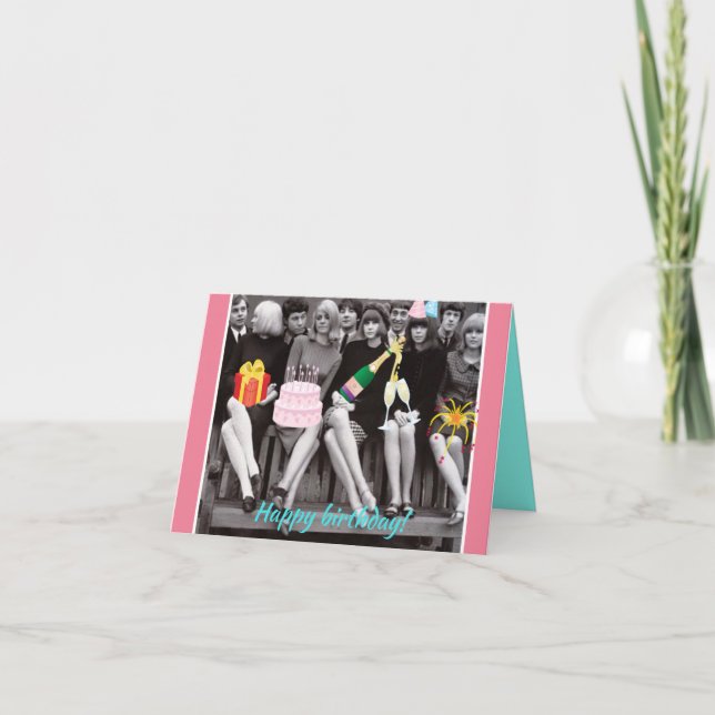 Carte d'anniversaire rétro (Devant)