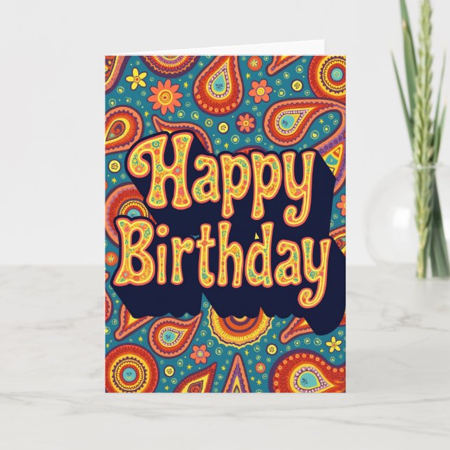 Carte d'anniversaire rétro (Devant)