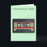 Carte d'anniversaire rétro amusante cassette<br><div class="desc">Voici une carte parfaite pour votre proche qui a grandi dans les années 70 ou 80 - ou pour quiconque aimait faire une mixtape préférée.</div>