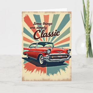 Carte d'anniversaire Rétro Auto Art