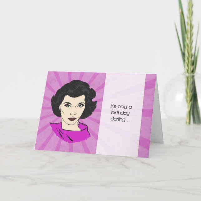 Carte d'anniversaire rétro avec Funny Obtenir plus (Devant)