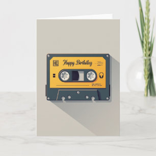 Carte d'anniversaire Rétro Cassette