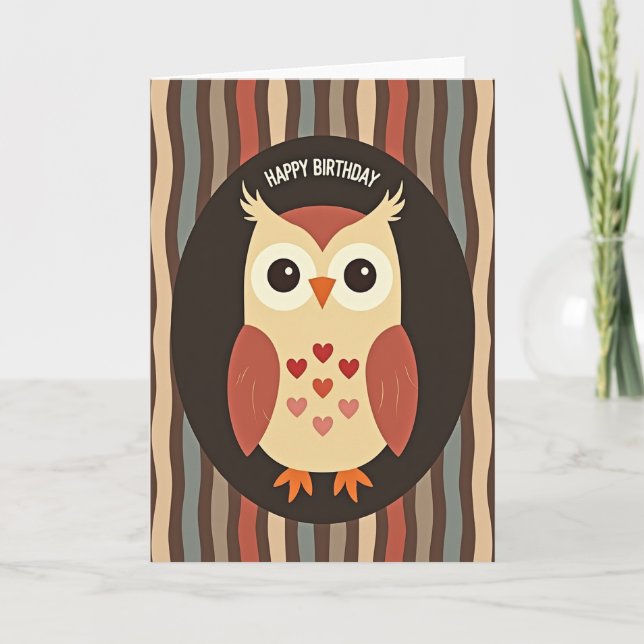 Carte d'anniversaire rétro chaleureuse (Devant)