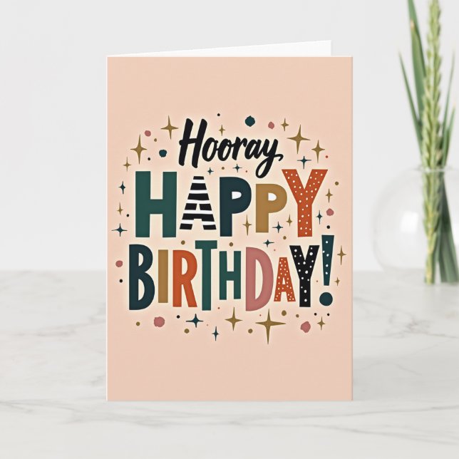 Carte d'anniversaire rétro chic (Devant)