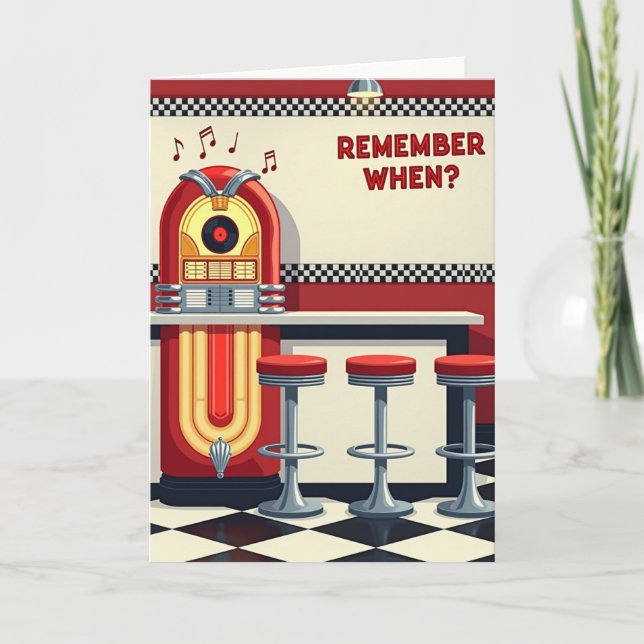 Carte d'anniversaire Rétro Diner (Devant)