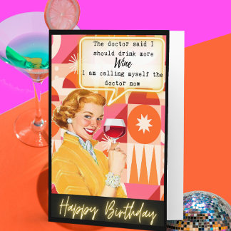 Carte d'anniversaire rétro drôle Meilleure amie - 