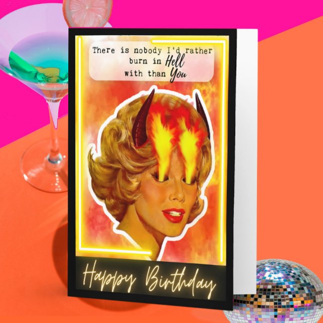 Carte d'anniversaire rétro drôle - Meilleure amie  (Créateur téléchargé)