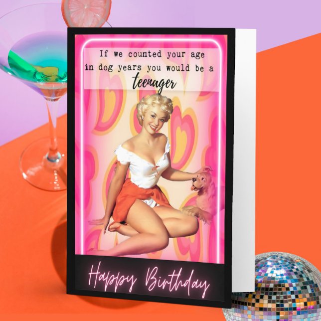 Carte d'anniversaire rétro drôle Meilleure amie -  (Créateur téléchargé)