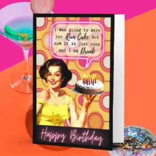 Carte d'anniversaire rétro drôle Meilleure amie-Im