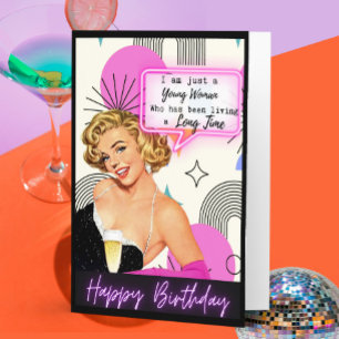 Carte d'anniversaire rétro drôle Meilleure amie -J