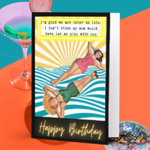 Carte d'anniversaire rétro drôle Meilleure amie-Sa